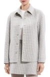 Theory Check Wool Shirt Jacket In White