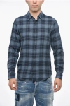 Theory Checked Cotton Flannel Irving Shirt In Black