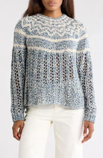 Theory Chevron Felted Wool & Cashmere Knit Sweater In Multi