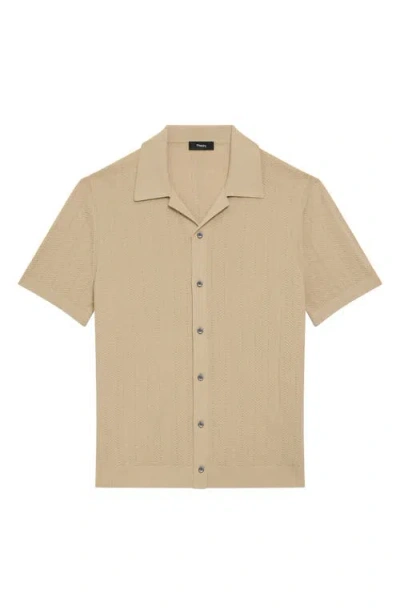 THEORY THEORY CHEVRON KNIT CAMP SHIRT