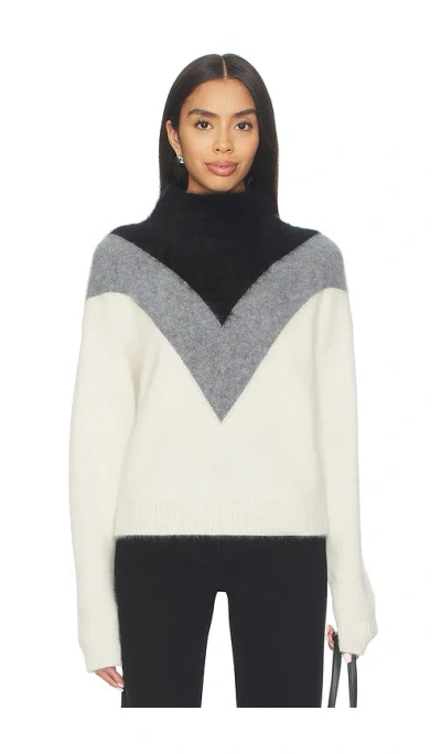 Theory Chevron Yoke Sweater In Multi