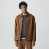Theory Chore Coat In Knit Twill In Brown