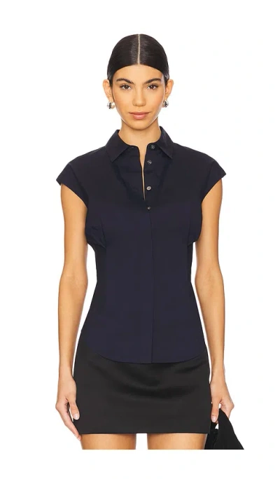 Theory Cinch Shirt In Navy