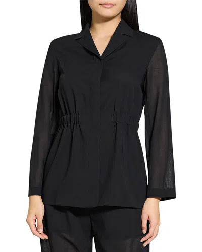 Theory Cinch Waist Wool-blend Jacket In Black