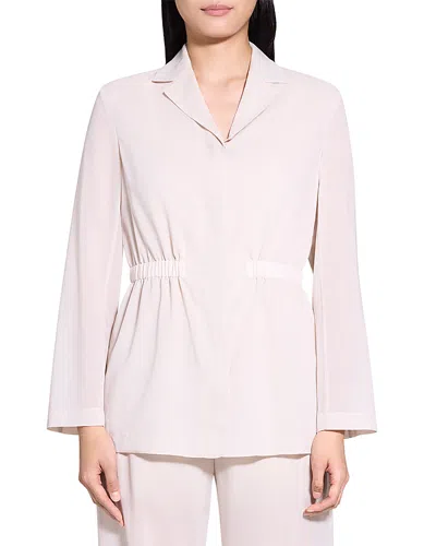 Theory Cinched Waist Wool Blend Jacket In Sand