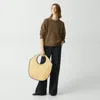 Theory Circle Tote Bag In Raffia In Natural