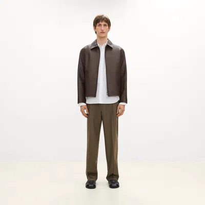 Theory City Jacket In Leather In Brown