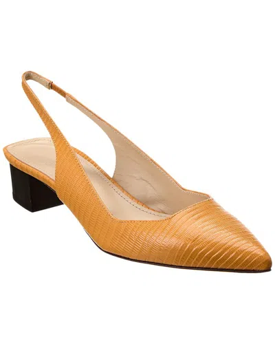 Theory City Lizard-embossed Leather Slingback Pump In Yellow