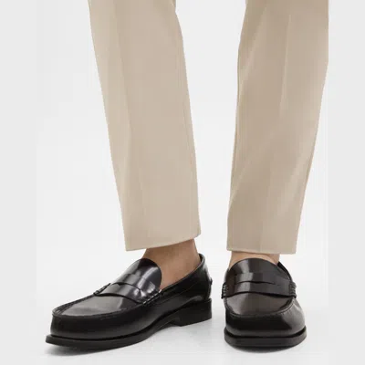 Theory City Loafer In Leather In Black