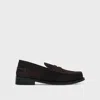 Theory City Loafer In Suede In Hickory