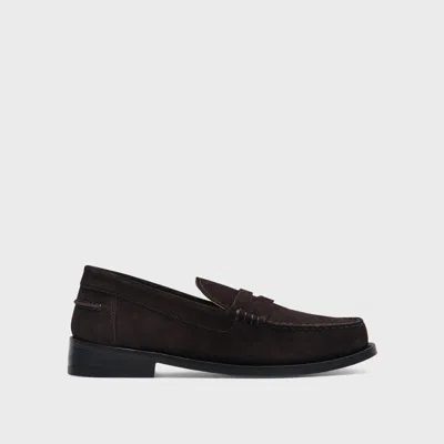 Theory City Loafer In Suede In Hickory