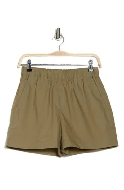 Theory City Stretch Twill Shorts In Burnt Olive
