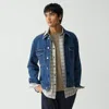 Theory City Trucker Jacket In Stretch Denim In Mid Blue
