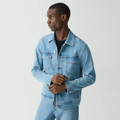 Theory City Trucker Jacket In Stretch Denim In Super Light Wash