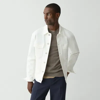 Theory City Trucker Jacket In Stretch Denim In White