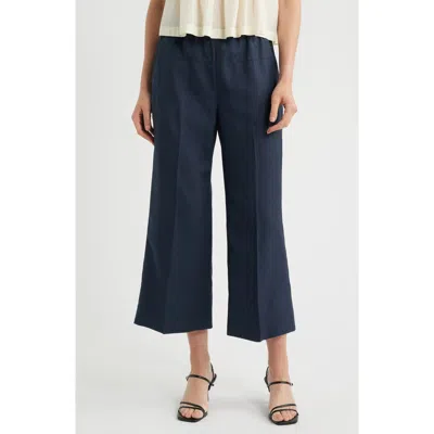 Theory City Twill Crop Wide Leg Pants In Blue