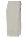 Theory 'tie Wrap' High Waist Midi Skirt In Gray