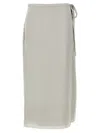 Theory Silk Skirt In Gray
