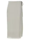 Theory 'tie Wrap' High Waist Midi Skirt In White