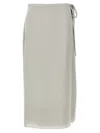 Theory 'tie Wrap' High Waist Midi Skirt In Gray