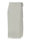 Theory 'tie Wrap' High Waist Midi Skirt In Grey