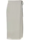 Theory 'tie Wrap' High Waist Midi Skirt In Grey