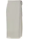 Theory 'tie Wrap' High Waist Midi Skirt In Grey