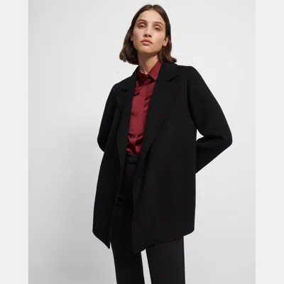Theory Clairene Jacket In Double-face Wool-cashmere In Black