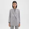 Theory Clairene Jacket In Double-face Wool-cashmere In Melange Grey