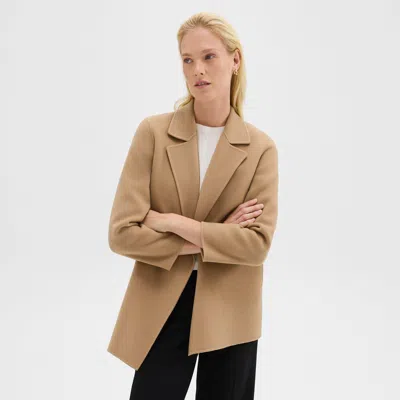 Theory Clairene Jacket In Double-face Wool-cashmere In New Camel