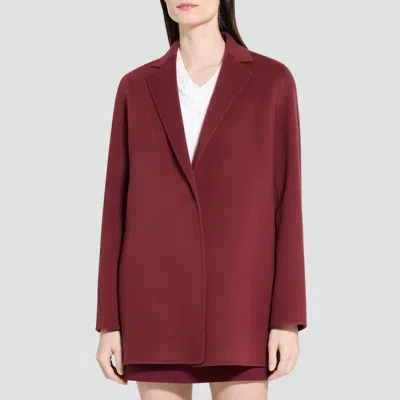 Theory Clairene Jacket In Double-face Wool-cashmere In Oxblood Red