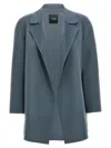Theory 'clairene Divide' Coat Featuring Pockets In Blue