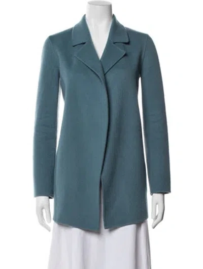 Pre-owned Theory Clairene Wool Coat In Blue
