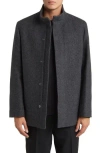 Theory Clarence Herringbone Wool Blend Jacket In Black