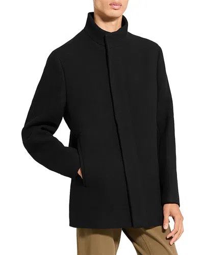 Theory Clarence Wool Melton Coat In Black