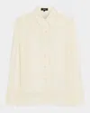 Theory Classic Button-front Shirt In Animal Print