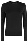 Theory Black Crewneck Sweater In Black
