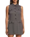 Theory Button Front Recycled Polyester Minidress
