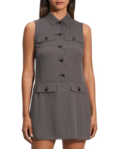 THEORY THEORY CLASSIC DOT MILITARY MINI DRESS
