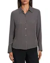 Theory Slim Button-front Blouse In Black