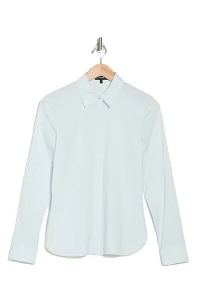 Theory Classic Fitted Button-up Shirt In Light Blue