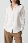Theory Classic Fitted Button-up Shirt In White