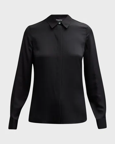Theory Classic Fitted Shirt In Black