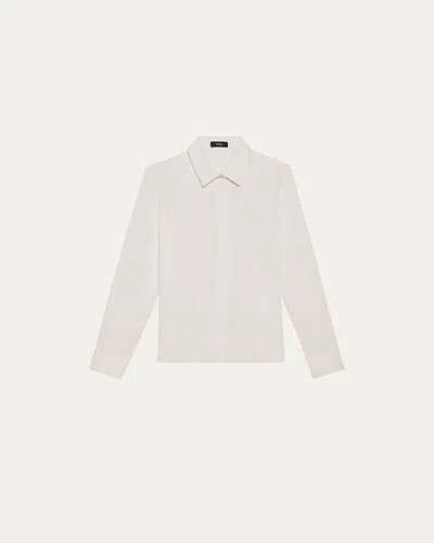 Theory Classic Fitted Shirt In Ivory