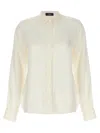 Theory 'classic' White Shirt With Pointed Collar In Ivory