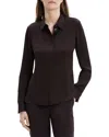 Theory Silk Georgette Shirt In Brown