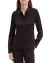Theory Silk Georgette Shirt In Hickory
