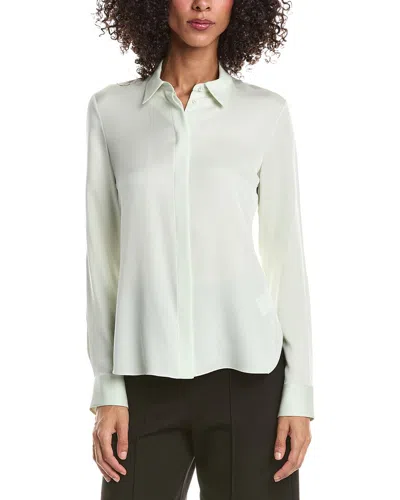 Theory Classic Fitted Silk Shirt In White