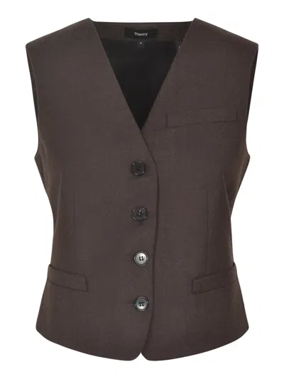 Theory Classic Formal Gilet In Brown