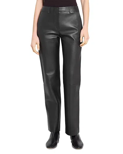 Theory Classic Leather Pants In Black